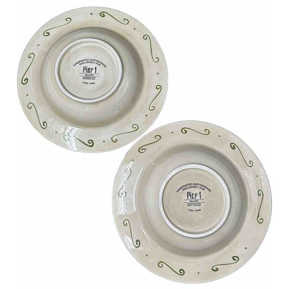 Pier 1 Vallarta Earthenware Pasta Soup Bowls Set of 2 Bowls 10.75 In Diameter - Picture 8 of 10